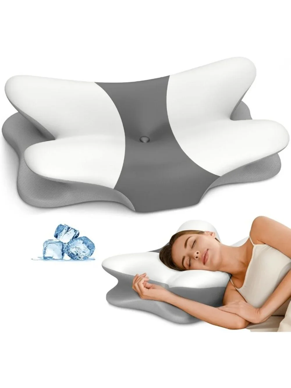 Ergonomic Cervical Pillow for Neck Pain Relief, Memory Foam Contour Support